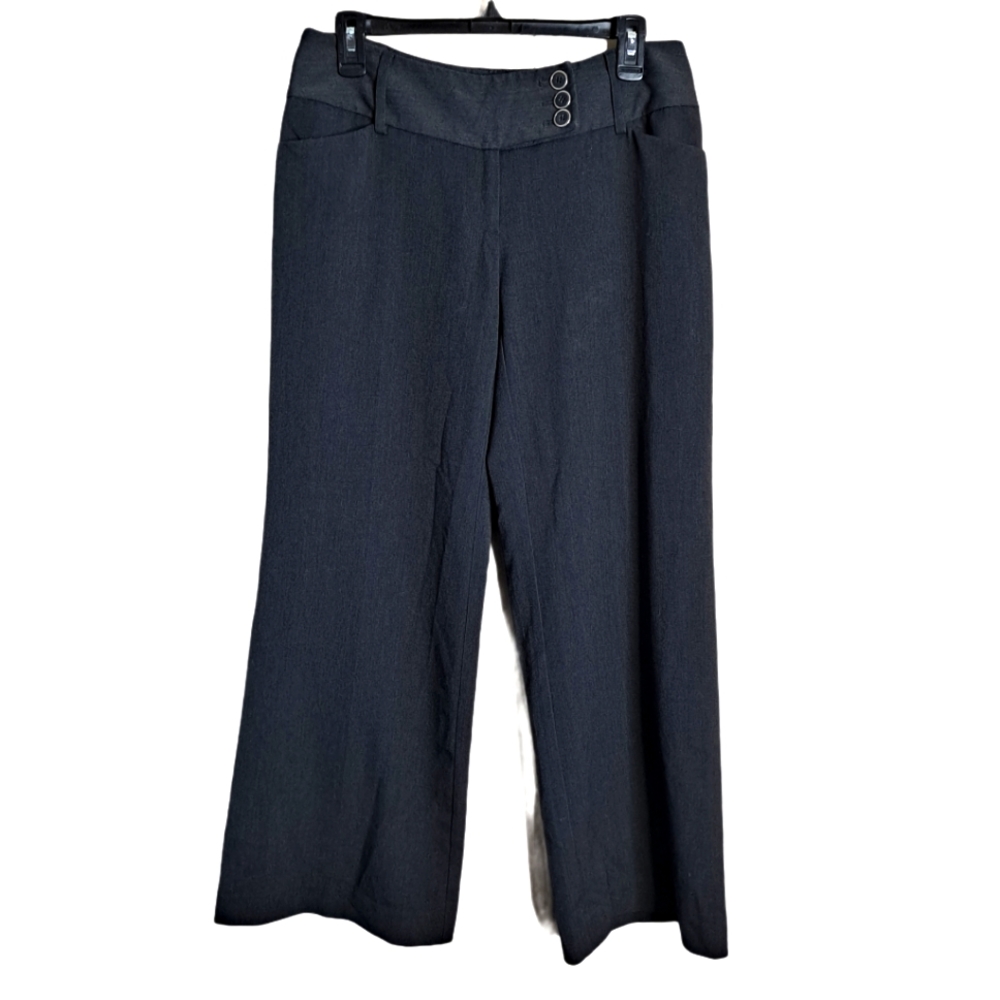 Apt 9 ava gray petite flared office work pants 6